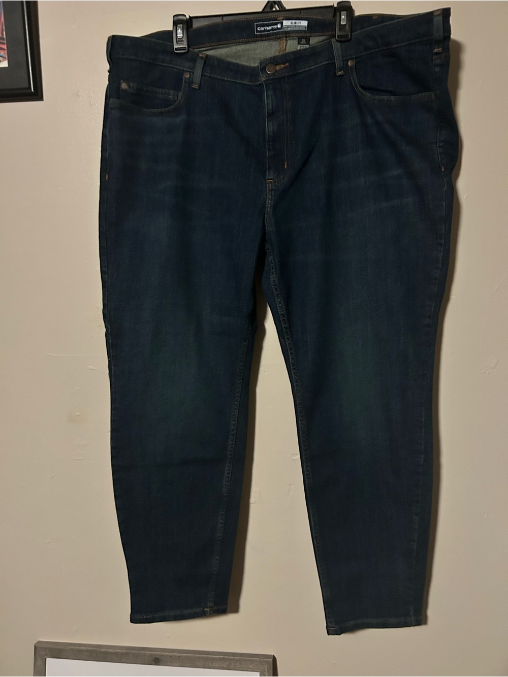 Carhartt Women's Skinny Jeans in Dark Blue Denim